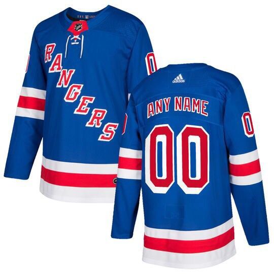 Custom New York Rangers Adidas Blue Jersey