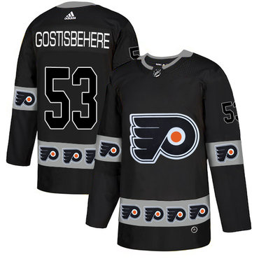 Flyers 53 Shayne Gostisbehere Black Team Logos Fashion Adidas Jersey