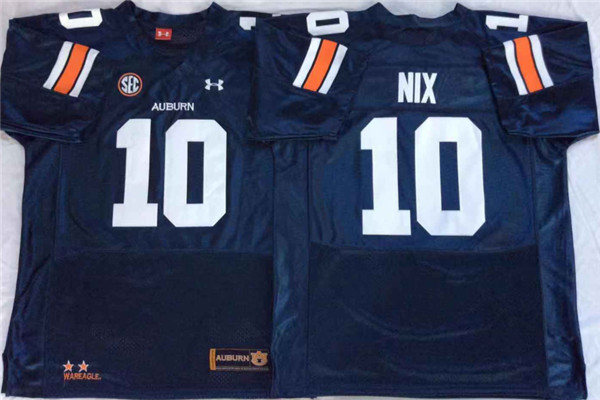 Auburn Tigers 10 Bo Nix Navy College Football Jersey