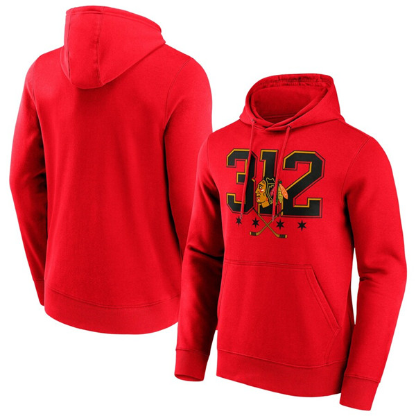 Men's Chicago Blackhawks Red Hometown Graphic HoodieS