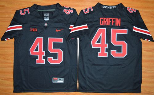 Buckeyes #45 Archie Griffin Black(Red No.) Limited Stitched Youth NBA jersey