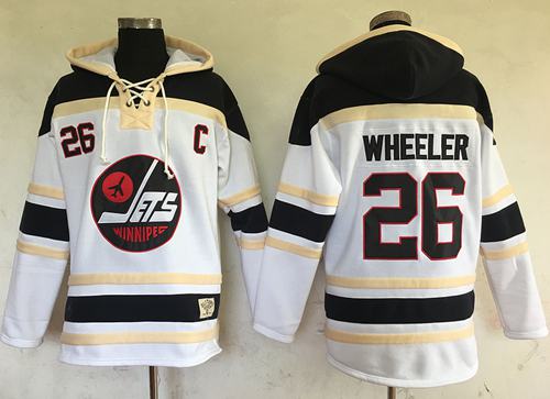ets #26 Blake Wheeler White Sawyer Hooded Sweatshirt Stitched NHL Jersey