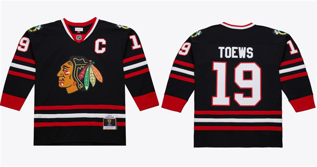 Men's Chicago Blackhawks #19 Jonathan Toews Black 2008 09 Stitched Hockey Jersey