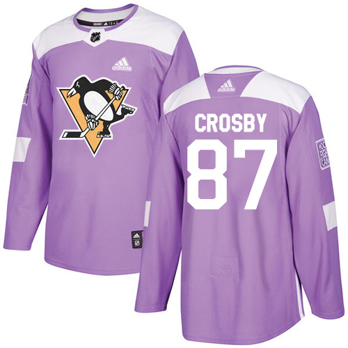 Adidas Penguins #87 Sidney Crosby Purple Authentic Fights Cancer Stitched Youth NHL Jersey