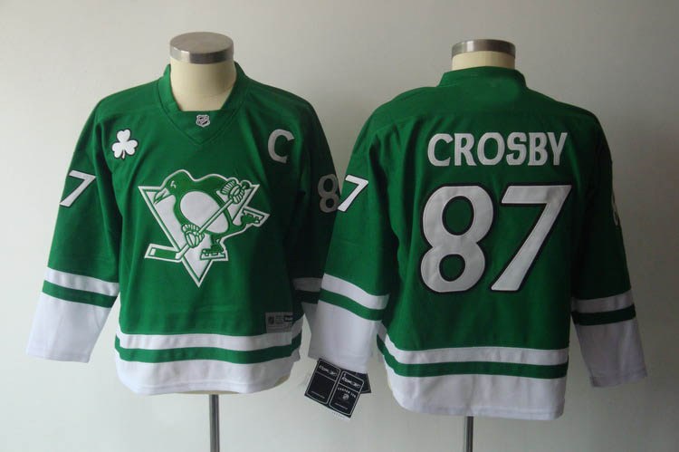youth pittsburgh penguins #87 crosby green(2011)