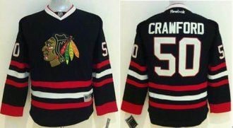 Youth NHL Blackhawks #50 Corey Crawford Black Stitched Jersey
