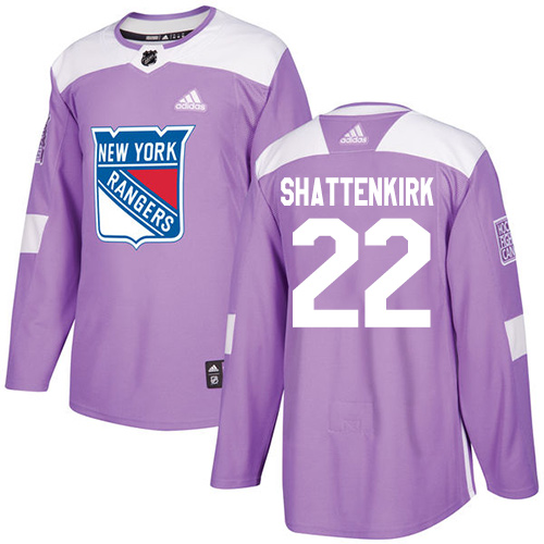 Adidas Rangers #22 Kevin Shattenkirk Purple Authentic Fights Cancer Stitched Youth NHL Jersey