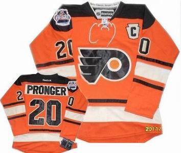 youth philadelphia flyers 20 chris pronger orange 2012 winter classic premier jersey