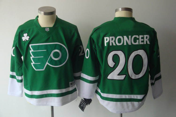 youth philadelphia flyers #20 pronger green(2011)