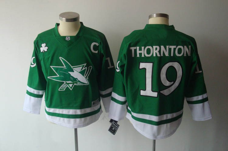youth san jose sharks #19 thornton green[2011