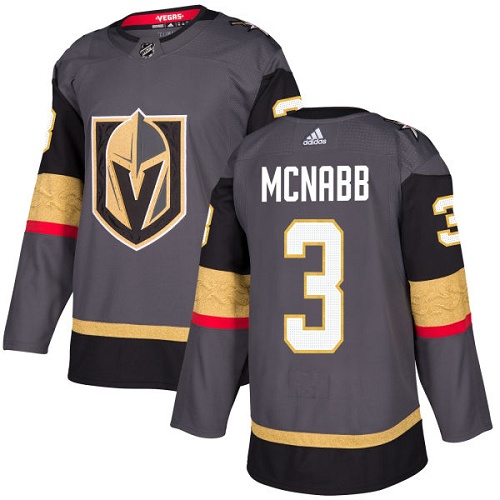 Youth's Adidas Vegas Golden Knights #3 Brayden McNabb Gray NHL Jersey