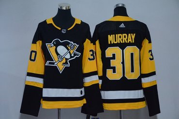 Women Penguins 30 Matt Murray Black Adidas Jersey
