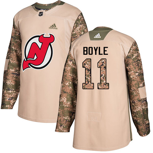 Adidas Devils #11 Brian Boyle Camo Authentic 2017 Veterans Day Stitched Youth NHL Jersey