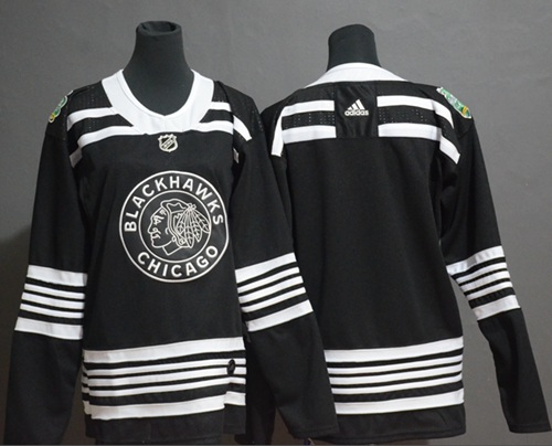 Women's Blackhawks Blank Black Authentic 2019 Winter Classic Women's Stitched Hockey Jersey