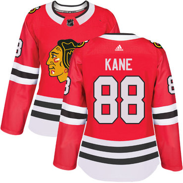 Adidas Blackhawks #88 Patrick Kane Red Home Authentic Women's Stitched NHL Jersey - 副本