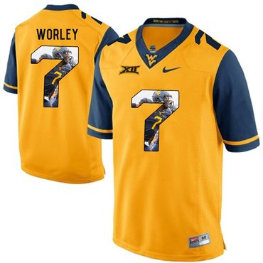 West Virginia Mountaineers Gold Daryl Worley College Football Portrait Jersey