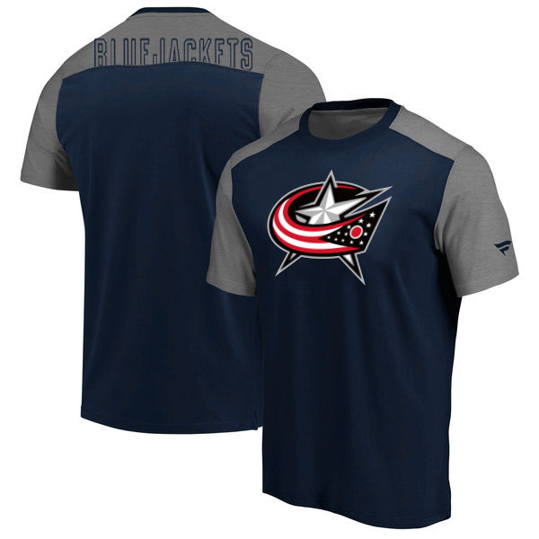 Columbus Blue Jackets Fanatics Branded Big & Tall Iconic T-Shirt Navy Heathered Gray