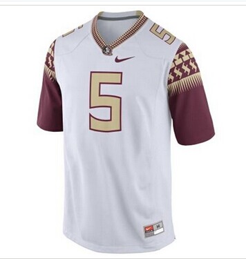 Florida State Seminoles #5 Jameis Winston White Stitched NCAA Limited Jersey