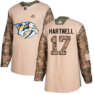 Adidas Predators #17 Scott Hartnell Camo Authentic 2017 Veterans Day Stitched Youth NHL Jersey