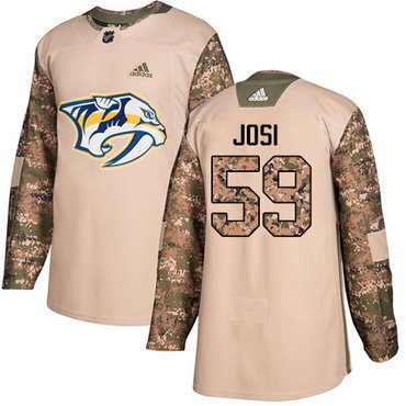 Adidas Predators #59 Roman Josi Camo Authentic 2017 Veterans Day Stitched Youth NHL Jersey