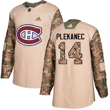 Adidas Canadiens #14 Tomas Plekanec Camo Authentic 2017 Veterans Day Stitched Youth NHL Jersey