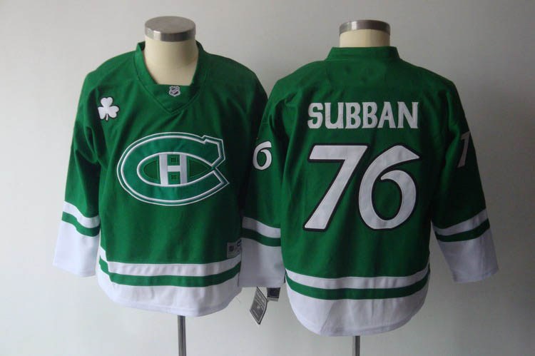 youth montreal canadiens #76 subban green(2011)