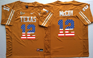 Texas Longhorns 12 Colt McCoy Orange USA Flag College Jersey