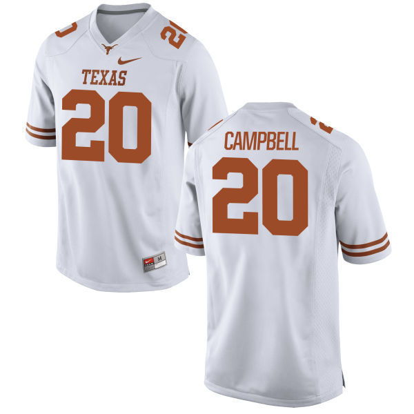 Texas Longhorns 20 Earl Campbell White Nike College Jersey
