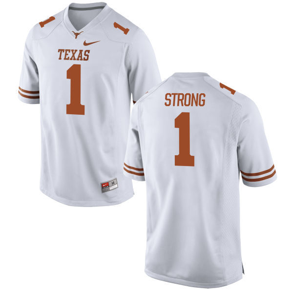 Texas Longhorns 1 Charlie Strong White Nike College Jersey