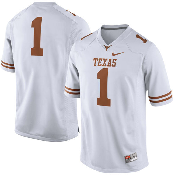 Texas Longhorns 1 White Nike College Jersey