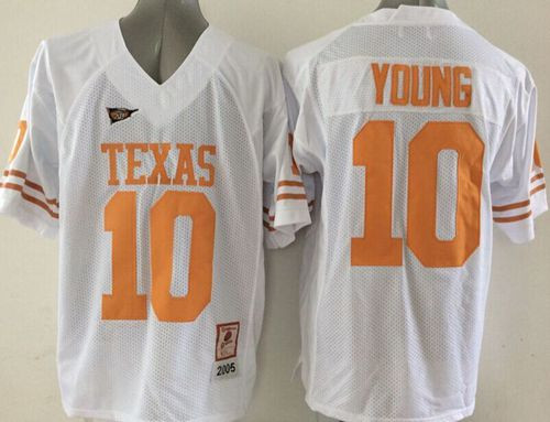 Texas Longhorns #10 Vince Young White Stitched NCAA Jersey