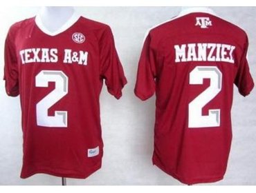 Texas A&M Aggies 2 Johnny Manziel Red College Football Techfit NCAA Jerseys