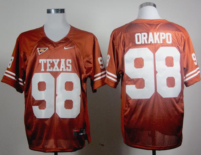 Longhorns Brian Orakpo 98 Burnt Orange Embroidered NCAA Jerseys