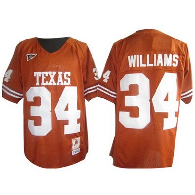 longhorns #34 ricky williams orange embroidered ncaa jersey