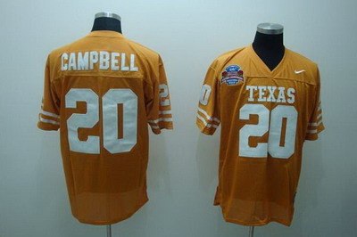longhorns #20 earl campbell orange embroidered ncaa jersey