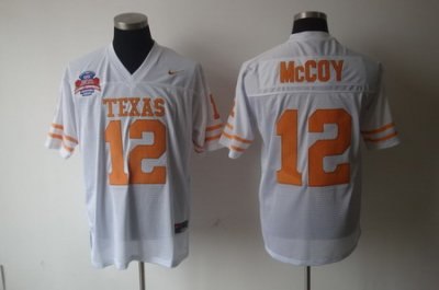 ncaa texas longhorns #12 colt mccoy white jersey