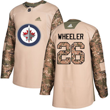 Adidas Jets #26 Blake Wheeler Camo Authentic 2017 Veterans Day Stitched Youth NHL Jersey