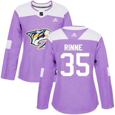 Adidas Predators #35 Pekka Rinne Purple Authentic Fights Cancer Women's Stitched NHL Jersey