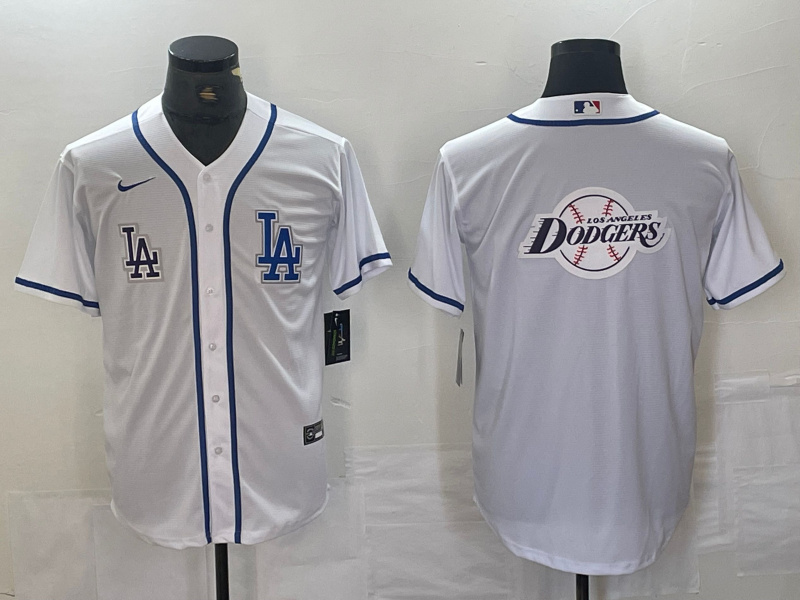 Men's Los Angeles Dodgers Gig logo White Cool Base Stitched Baseball Jersey 1