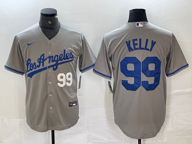 Men's Los Angeles Dodgers #99 Joe Kelly Grey Stitched Jersey(Run Small)2