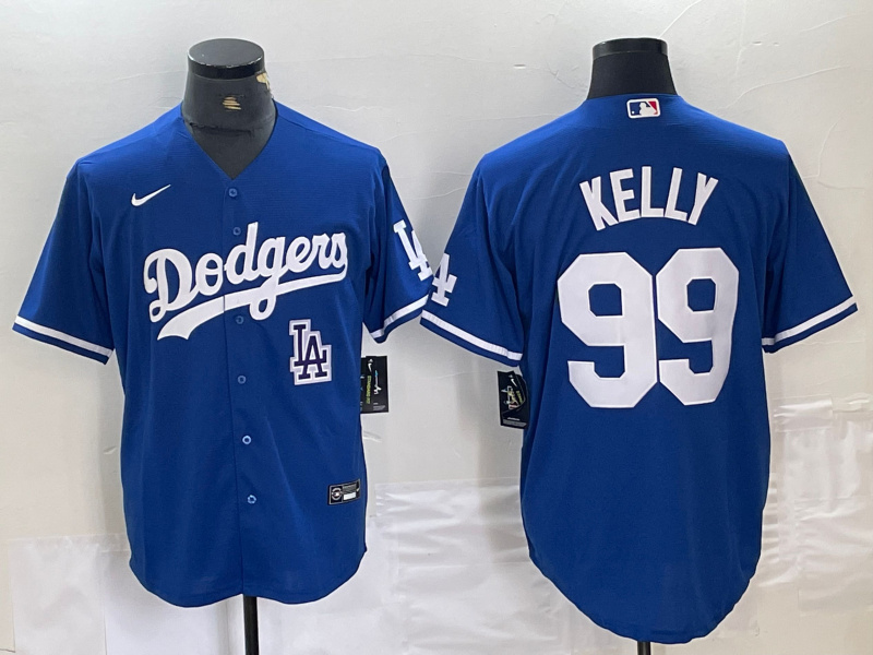 Men's Los Angeles Dodgers #99 Joe Kelly Blue City Connect Cool Base Stitched Baseball Jersey 9