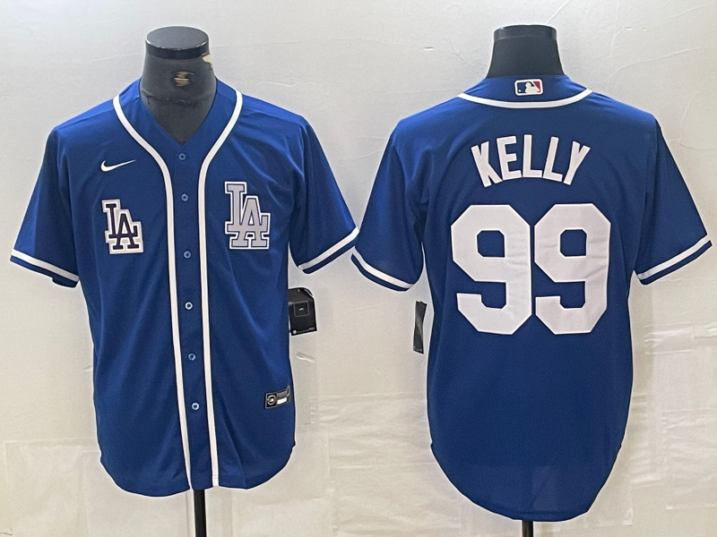 Men's Los Angeles Dodgers #99 Joe Kelly Blue Cool Base Stitched Baseball Jersey 1