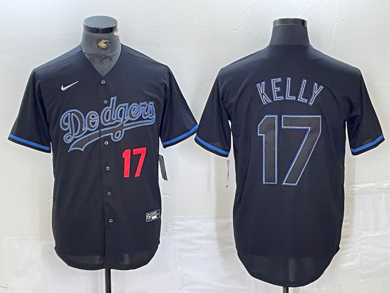 Men's Los Angeles Dodgers #17 Shohei Ohtani Black Cool Base Stitched Baseball Jersey ebjerseys.com
