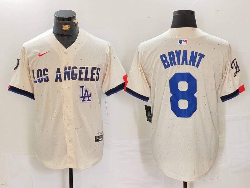Men's Los Angeles Dodgers #8 Kiké Hernández Cream Stitched Baseball Jersey 6