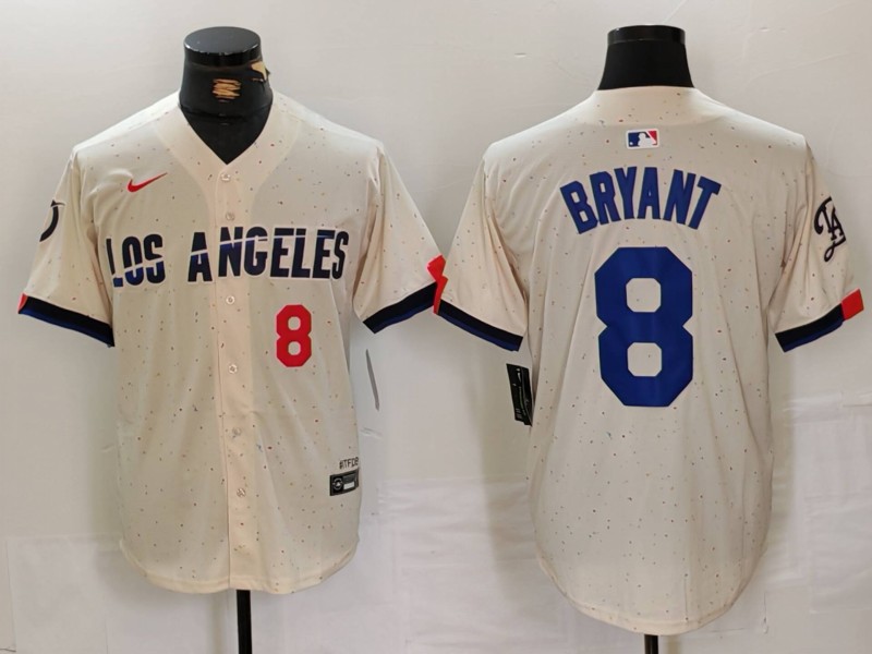 Men's Los Angeles Dodgers #8 Kiké Hernández Cream Stitched Baseball Jersey 5