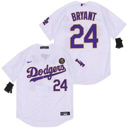 Dodgers 24 Kobe Bryant white Nike Cool Base Jersey