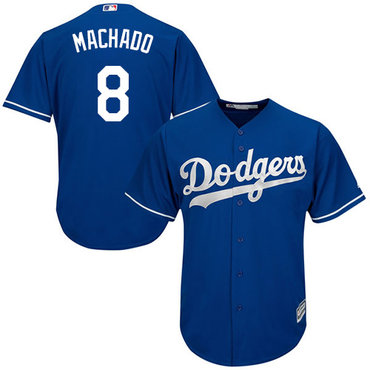 Dodgers #8 Manny Machado Blue New Cool Base Stitched Baseball Jersey
