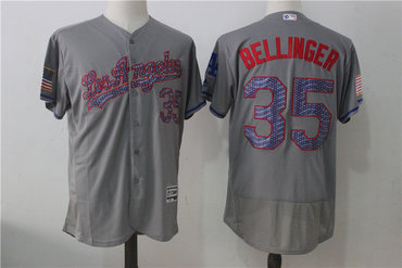 Dodgers 35 Cody Bellinger Gray 2017 Stars & Stripes Flexbase Jersey