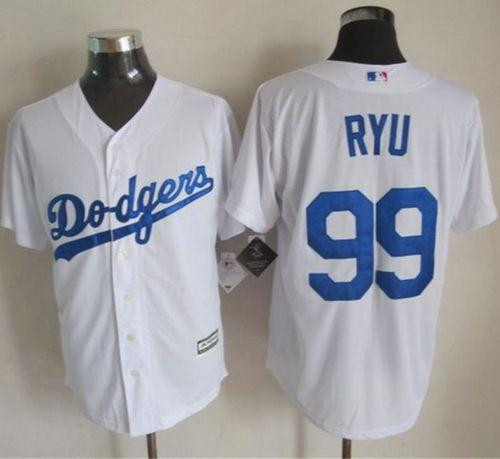 Los Angeles Dodgers #99 Hyun-Jin Ryu White New Cool Base Stitched Baseball Jersey