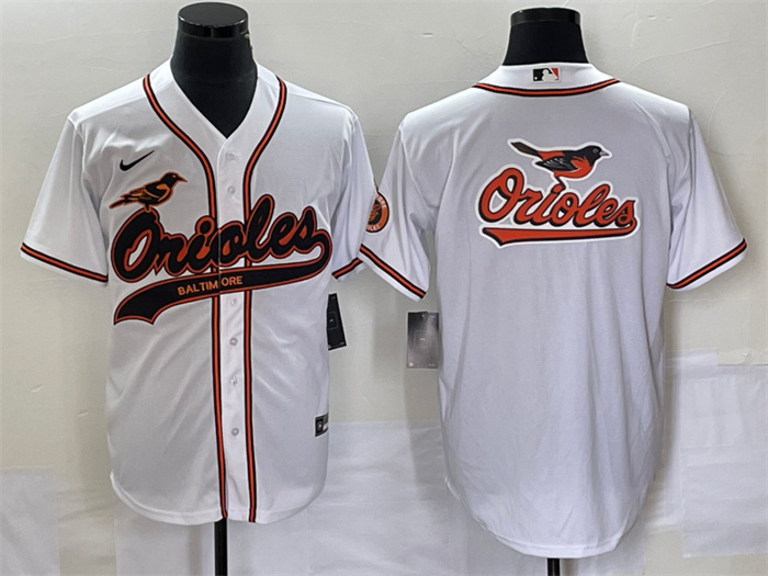 Men's Baltimore Orioles White Team Big Logo Cool Base Stitched JerseyS